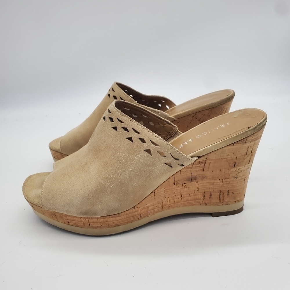 Franco Sarto Cork Wedge Sandals Slip-on Women's 7.5M Shoes